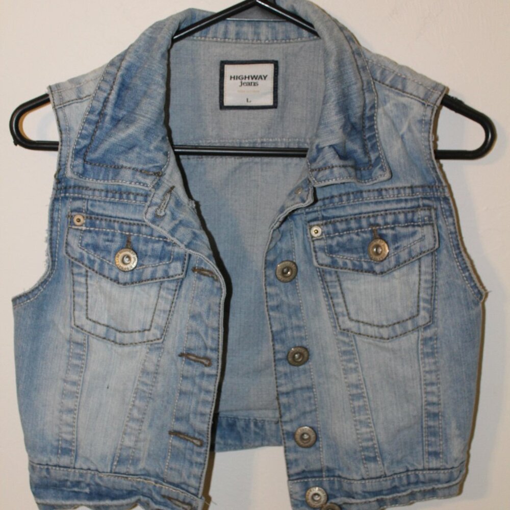 Highway Jeans Girls Denim Vest Size Large